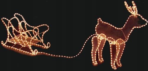 Renifer z Saniami 504 Led Zewnętrzny XXL ZAPRZĘG 230V Świecący Jelonek na Arena.pl