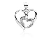 Rodowany srebrny wisiorek serce serduszko heart cyrkonia cyrkonie srebro 925 Z1714C