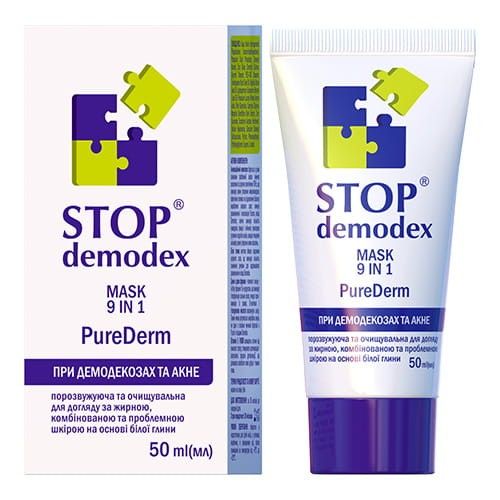 MASKA DO TWARZY 9w1 Pure Derm STOP DEMODEX Demodekoza Nużyca Trądzik 50ml na Arena.pl