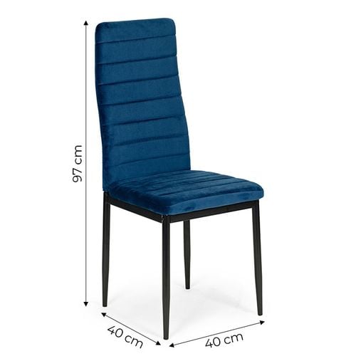 Krzesła z wyprofilowanym oparciem- VELVET NIEBIESKI - 4 sztuki na Arena.pl