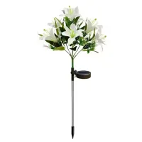 Lampa Solarna Ogrodowa Wbijna Kwiat Lilii Lilia Ozdoba Kwiaty Solarne Led