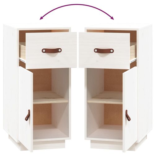 Szafka, biała, 34x40x75 cm, lite drewno sosnowe na Arena.pl