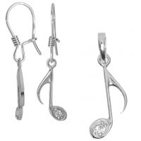 SREBRNY KOMPLET NUTY - KOLCZYKI I ZAWIESZKA SREBRO PRÓBY 925 NUTKI