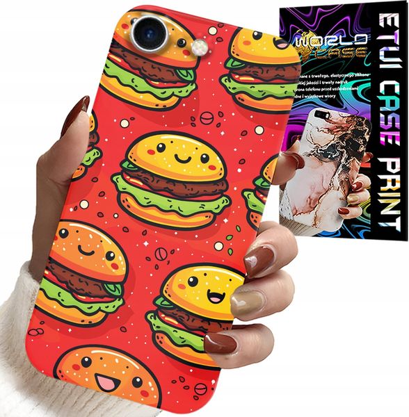 ETUI DO IPHONE 16e - SŁODKIE UŚMIECHNIĘTE BURGERY POKROWIEC zdjęcie 1