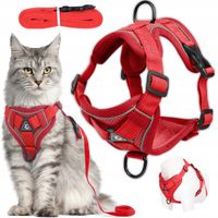 SZELKI BEZUCISKOWE SPACEROWE REGULOWANE TYPU GUARD DLA KOTA + SMYCZ r.