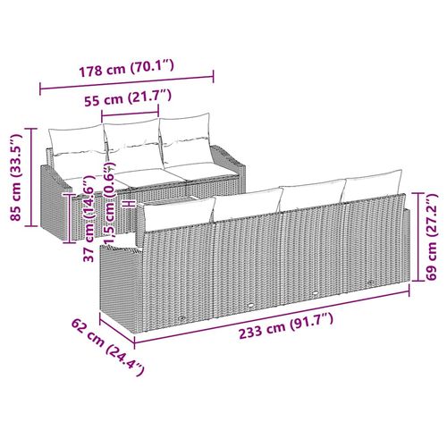 Zestaw Sof na Ogród 8 pcs beżowo-biały na Arena.pl