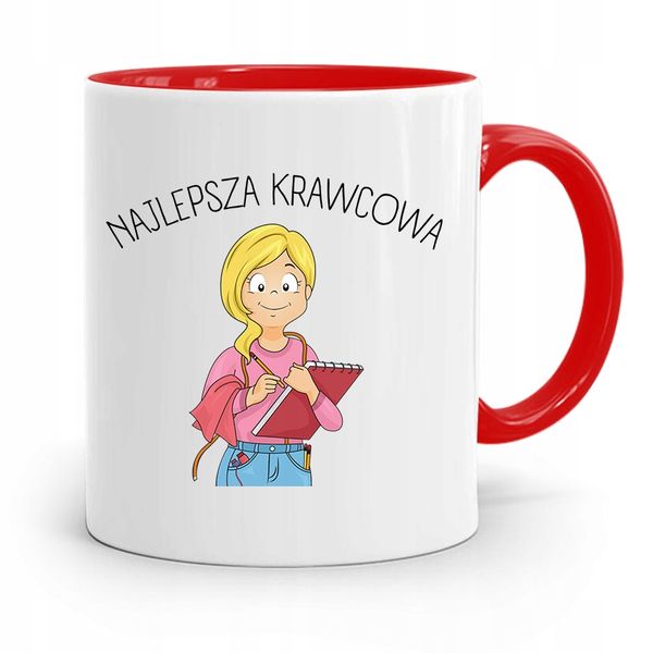 Kubek Czerwony Krawca Krawcowej Najlepsza Krawcowa Z Nadrukiem Ze Zdjęciem zdjęcie 1