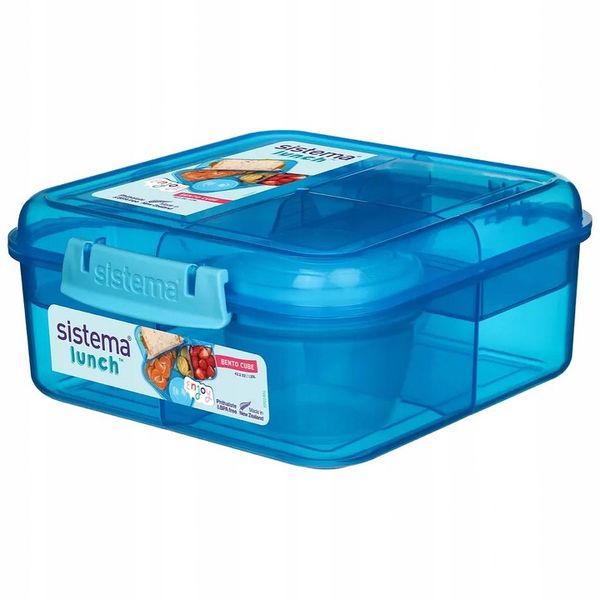 LUNCH BOX ŚNIADANIÓWKA SISTEMA POJEMNIK BOX BENTO 1250ml Z PRZEGRÓDKAMI SOS zdjęcie 10