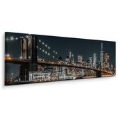Obraz Do Salonu Panorama NY Most Brookliński Architektura 145cm x 45cm