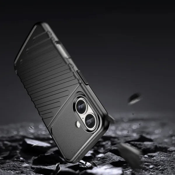 etui silikonowe thunder case do iphone 16 plus - czarne zdjęcie 3