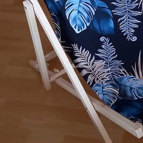 LEŻAK DREWNIANY OGRODOWY Z NADRUKIEM SKŁADANY MATERIAŁ WYTRZYMAŁY na Arena.pl