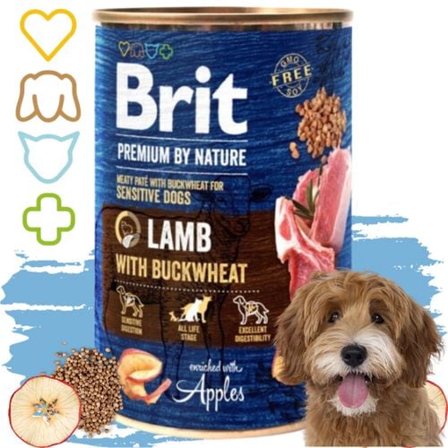 mokra karma dla psa jagnięcina brit premium by nature 400g lamb & buckwheat na Arena.pl