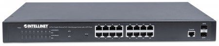 INTELLINET GIGABIT SWITCH 16X 10/100/1000 RJ45 POE+ 2X SFP MANAGED zdjęcie 1