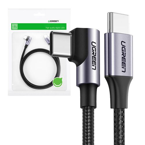 kabel usb-c do usb-c ugreen us255, 3m, 60w, kątowy (czarny) na Arena.pl