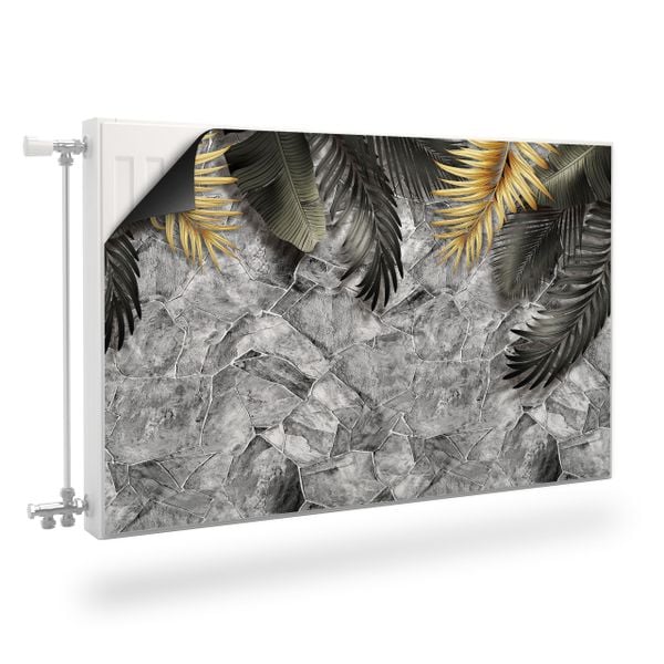 Mata MAGNETYCZNA Egzotyczne Liście Beton 3D 80cm x 60cm zdjęcie 1