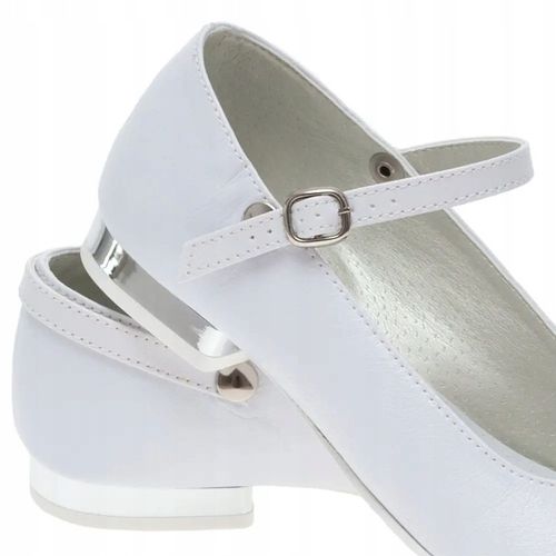 Białe buty komunijne dla dziewczynki dziewczęce Polskie baleriny OM830-39 na Arena.pl