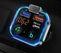 TRANSMITER BLUETOOTH AUDIO FM MP3 BT SZYBKA ŁADOWARKA 3X USB QC 3.0 RGB