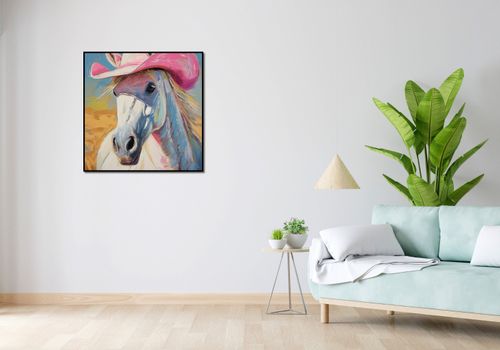 Plakat 80x80cm Różowy Kapelusz na Arena.pl