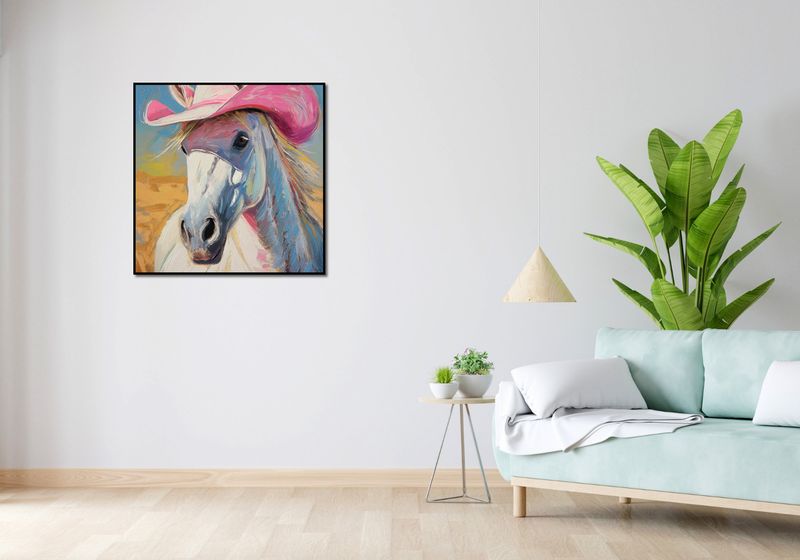Plakat 80x80cm Różowy Kapelusz zdjęcie 4