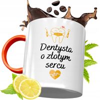 Kubek Pomarańczowy Dla Dentysty Prezent Z Nadrukiem Ze Zdjęciem