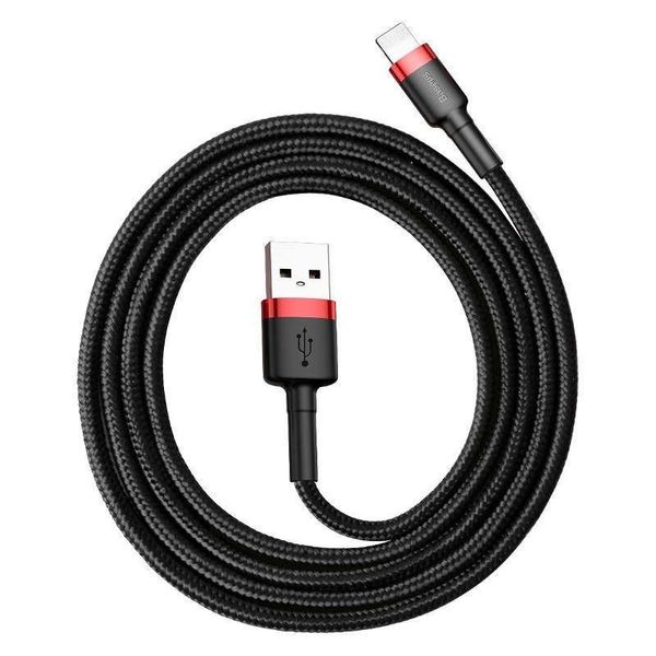 Kabel 50cm Baseus Cafule Lightning USB 2,4A (czarno-czerwony) zdjęcie 2