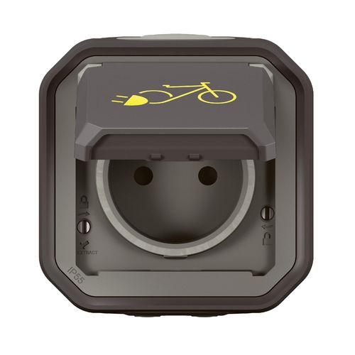 Nowe Plexo - Gniazdo 2P+Z do pojazdów elektrycznych dwukołowych, komplet natynkowy 16A-250V~ - antracyt - Legrand 069787L na Arena.pl