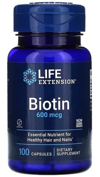 LIFE EXTENSION Biotyna - Biotin (100 kaps.) zdjęcie 1