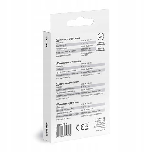 Bezprzewodowy adapter samochodowy CarPlay Android Auto Bluetooth Wi-Fi na Arena.pl