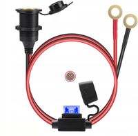 Gniazdo zapalniczki MONTAŻOWE z bezpiecznikiem 15A 8,4 mm 12V 24V 16AWG 3m.