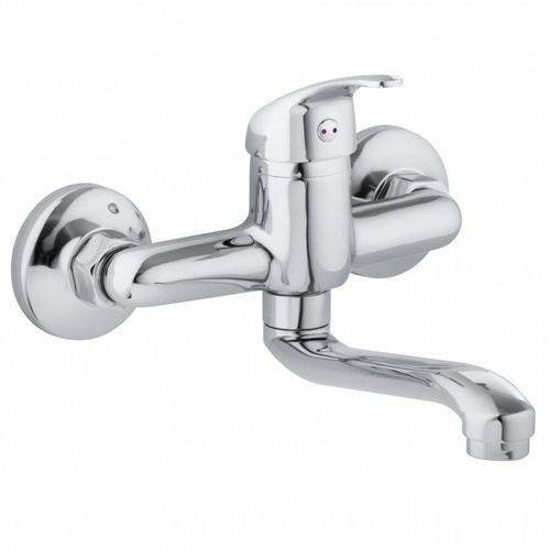 BATERIA KUCHENNA ŚCIENNA KRAN OBROTOWY DŁUGI CHROM na Arena.pl