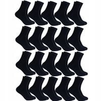 20 par CZARNE MĘSKIE SKARPETY bawełniane SPORTOWE Robocze Skarpetki 39-42