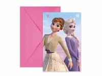 Zaproszenia urodzinowe Frozen 2 Kraina Lodu, 6 szt.