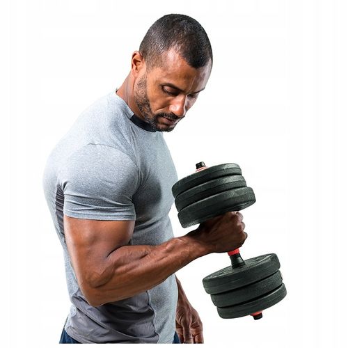 HANTLE REGULOWANE ZESTAW HANTLE DO ĆWICZEŃ 2x10KG 20KG SZTANGA + GRYFY na Arena.pl