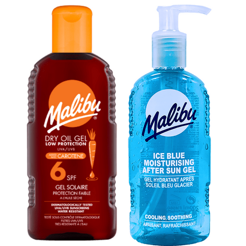 Malibu SPF6 Suchy Olejek Z Karotenem 200ml + Ice Blue Żel Po Opalaniu na Arena.pl