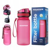 Butelka Aquaphor City 350 ml z filtrem węglowym różowa bidon na spacer