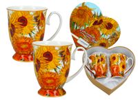 Kpl. 2 kubków w sercu - V. van Gogh, Słoneczniki (CARMANI)