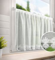Firana gotowa zazdrostka SOPHIA 150x60 biała koronka kryształki