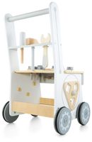 Drewniany Warsztat Dla Dzieci 3w1 Chodzik Pchacz Wózek 47 elementów Solidny