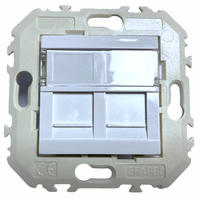 Efapel Quadro45 gniazdo komputerowe podwójne RJ45 kat6 45456 KWBR biały