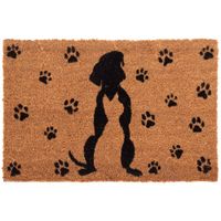 Wycieraczka kokosowa podgumowana prostokątna 60 x 40 cm nadruk psa i kota