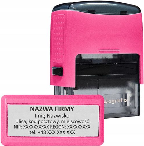 WAGRAF B3 - Pieczątka do 6 wersów - FIRMOWA - 12 kolorów obudowy do wyboru na Arena.pl