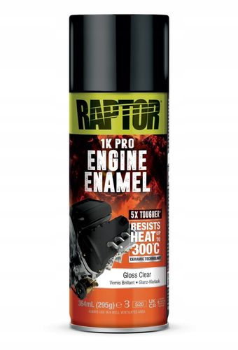 RAPTOR U-POL LAKIER SPRAY ŻAROODPORNY DO SILNIKÓW BEZBARWNY POŁYSK 300°C na Arena.pl