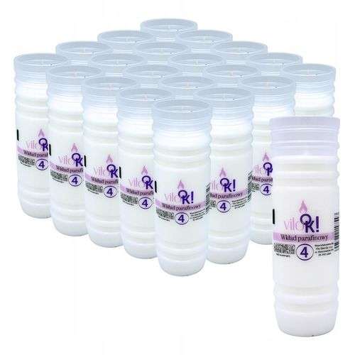 Wkłady do Zniczy Rewelacyjne na Upały Parafinowe 4 dni x20 Czyste Wypalanie na Arena.pl