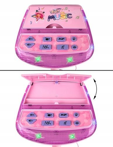 ZESTAW DO KARAOKE DLA DZIECI MIKROFON + REGULOWANY STATYW EFEKTY DŹWIĘK MP3 na Arena.pl