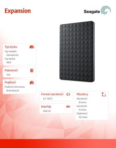Seagate DYSK HDD 2,5 Expansion 1TB USB3.0 na Arena.pl