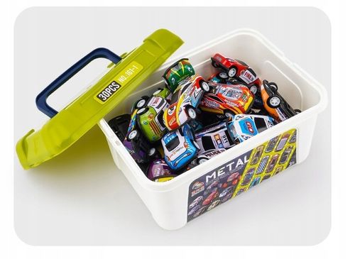 DUŻY ZESTAW SAMOCHODÓW METALOWE RESORAKI w walizce Autka AUTKO Z NAPĘDEM na Arena.pl