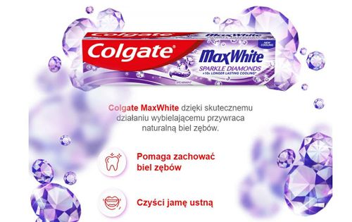COLGATE PASTA DO ZĘBÓW MAX WHITE SPARKLE DIAMONDS 100ML... na Arena.pl