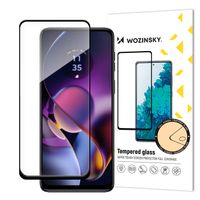 szkło hartowane 9h na cały ekran motorola moto g54 z czarną ramką full glue