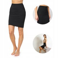 Półhalka pod sukienkę gładka spódnica z wiskozy MS10-204 Czarny M