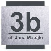 NOWOCZESNA TABLICZKA ADRESOWA Z NUMEREM DOMU ULICA | ALUMINIUM 25x25cm